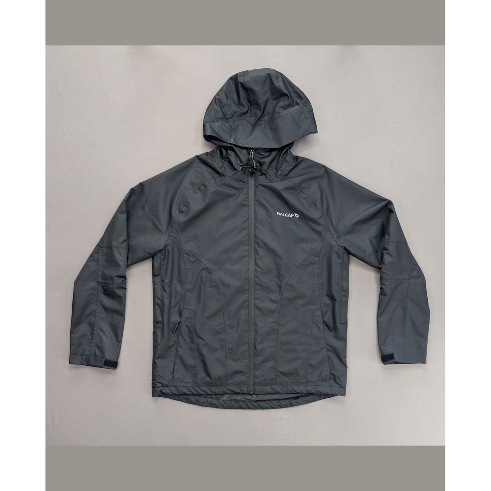 Baleaf Gray Hooded Rain Jacket Small Lightweight Full Zip Outdoor Unisex